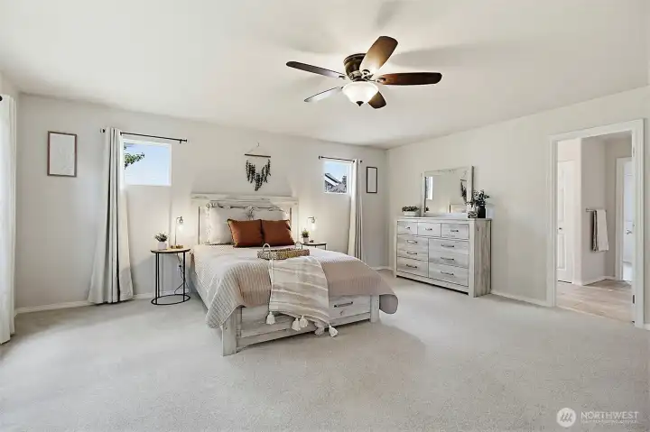 Attatched to a full bath and walk-in closet and the 5th bedroom.