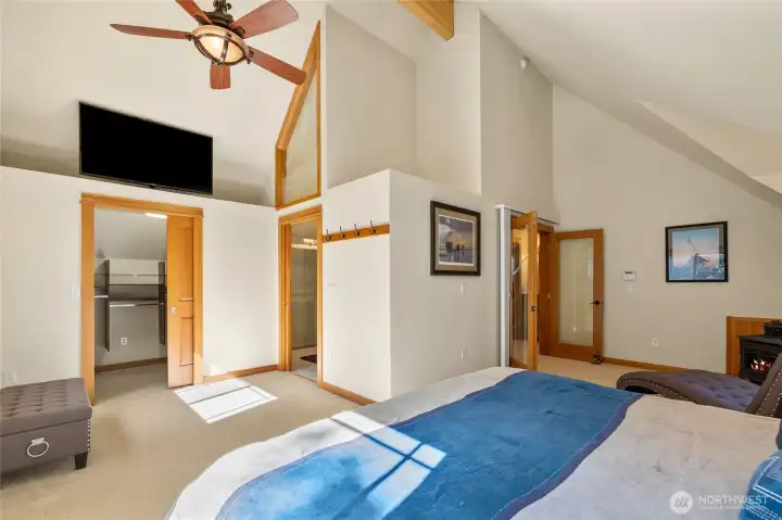 Primary Suite also has gorgeous private mountain & treed views.