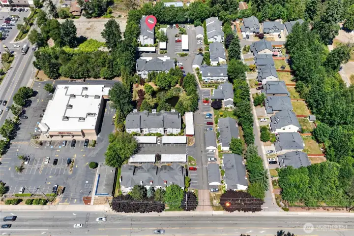 An aerial view of the property.