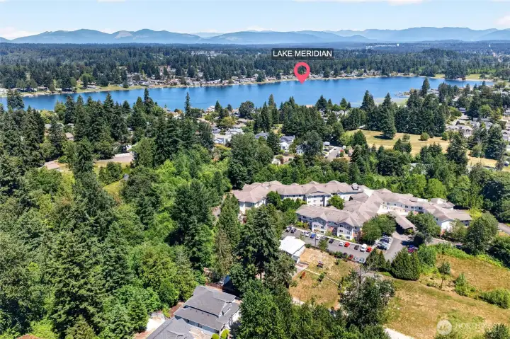 Right down the street from the lake!