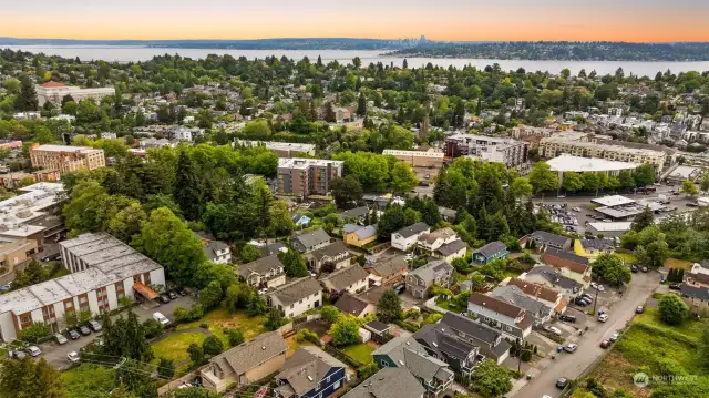 Drone shot Lake Washington