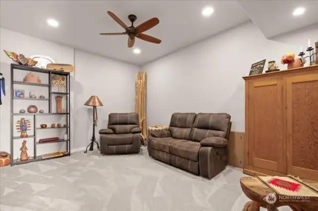 ADU Living Room with Ceiling Fan.