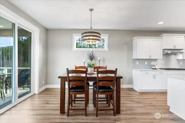 Large dining area with ample natural lighting