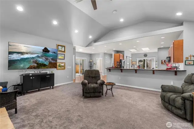 Vaulted ceilings make this space feel even bigger.
