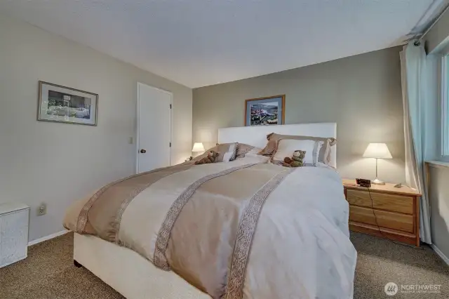 Walk in closet to the left of bed