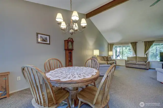 Looking into living room
