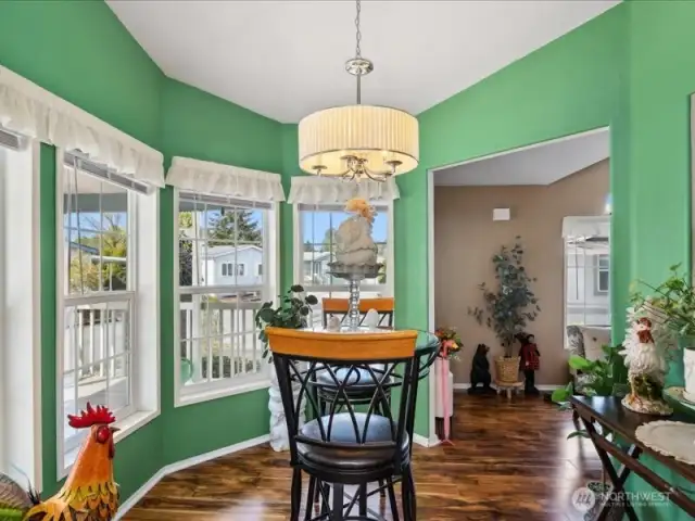 Dining area is right off of the kitchen.