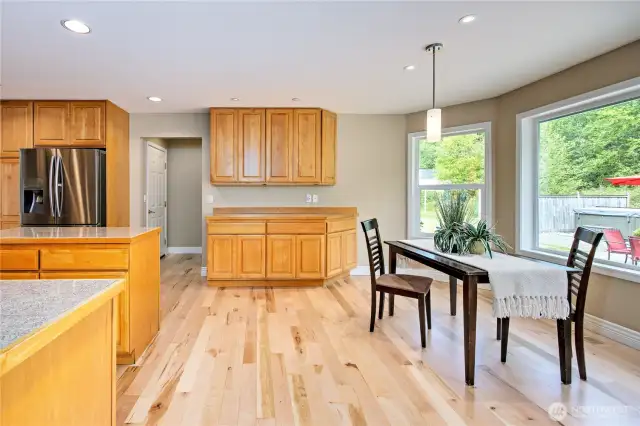 Kitchen with plenty of space for informal dining area.