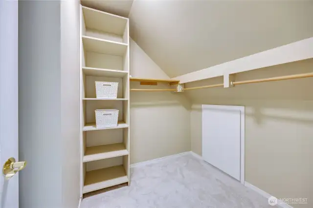 Primary roomy closet.
