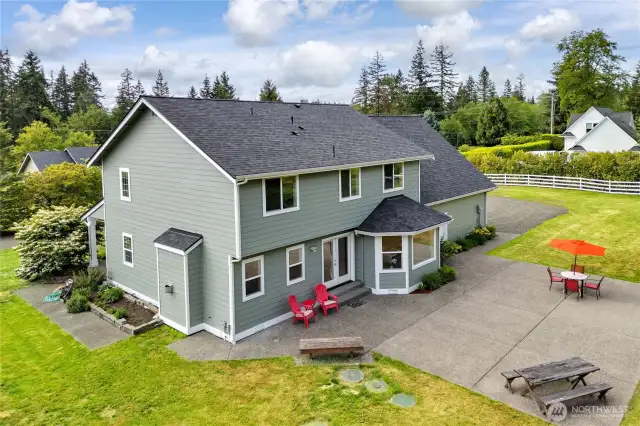 The back side of the house with french door access.