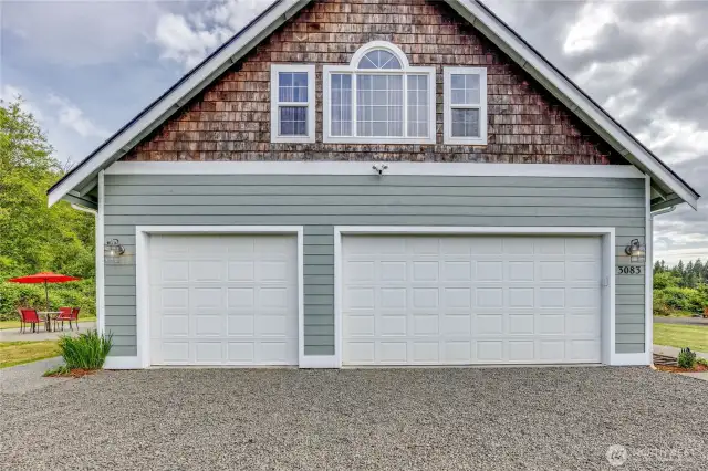 The three car garage.