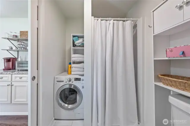 ADU 3/4 bathroom with washer/dryer unit