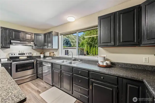 Kitchen with views to the ADU