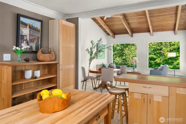 Open kitchen and dining room