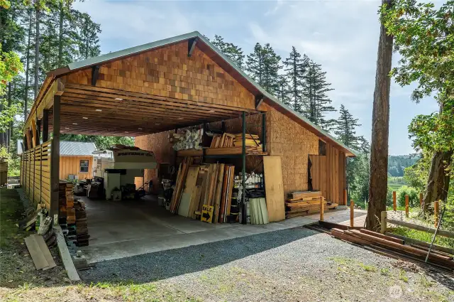 Carport/RV shelter and shop, seen from street