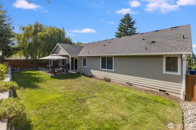 View of back yard looking toward the home. How would you design it to work for you.