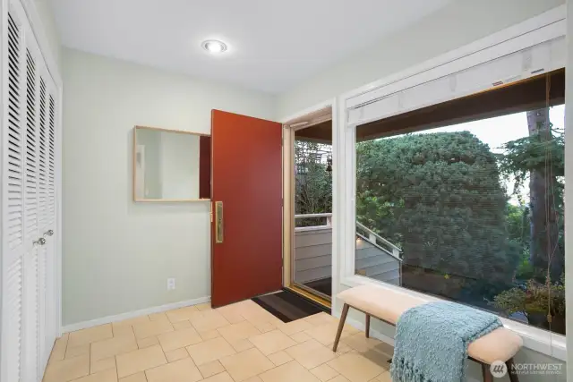 Formal Entry way with cedar lined hall closet