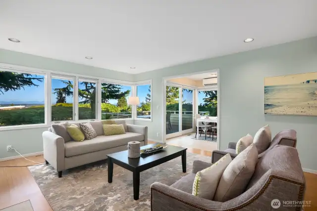 Sweeping views from all angles of the living room