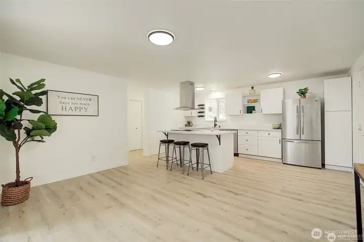 Plenty of space for a kitchen table and chairs.