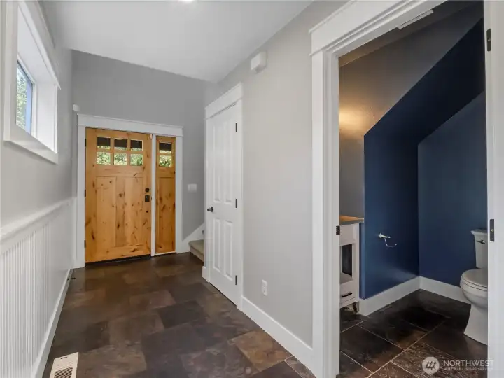 Real slate entry hall