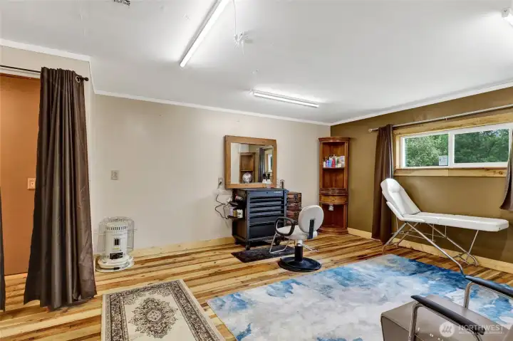 Flex space off garage