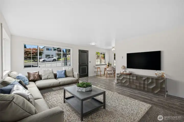Virtual Staging-Looking back towards front door into the dining area.