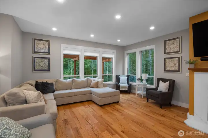 Custom built and well thought out.  Electric blinds to polish the look.