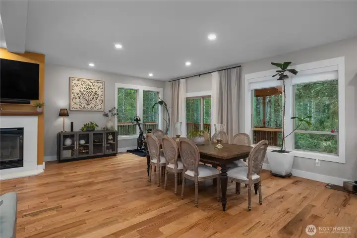 Dining room with space for a large table.  Back slider takes you to the deck out back.