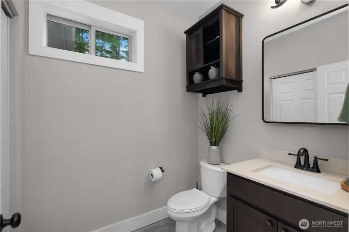 1/2 bath downstairs.