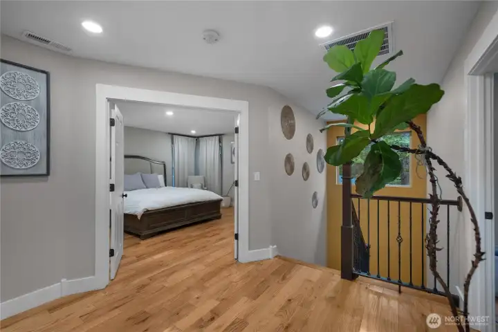 French door entry to primary bedroom