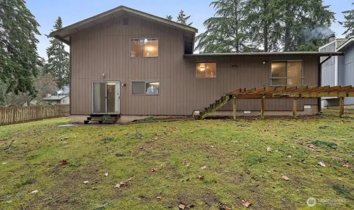 Spacious, private backyard.