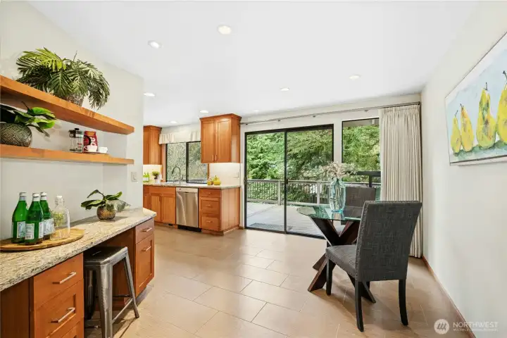 Space for coffee bar or work from home. Bonus dining space!