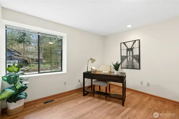 Third Bedroom, spacious, pictured here as an office.