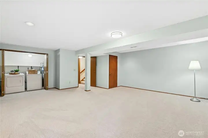 Flexible lower level design offers great potential for home office or guest suite.