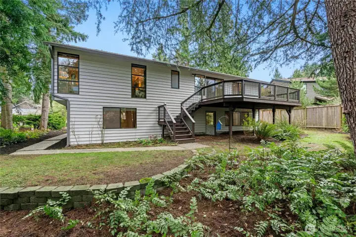 Peaceful backyard retreat offering privacy and tranquility.