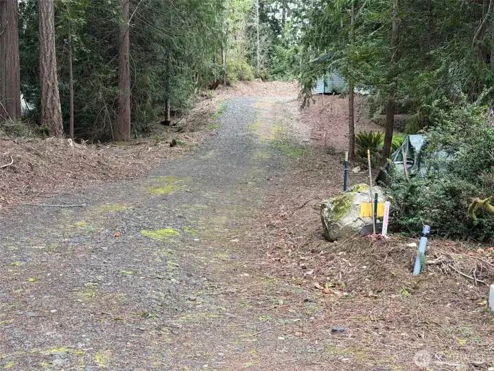 From subject parcel, looking back is the entrance to this property and the easement to get to it.