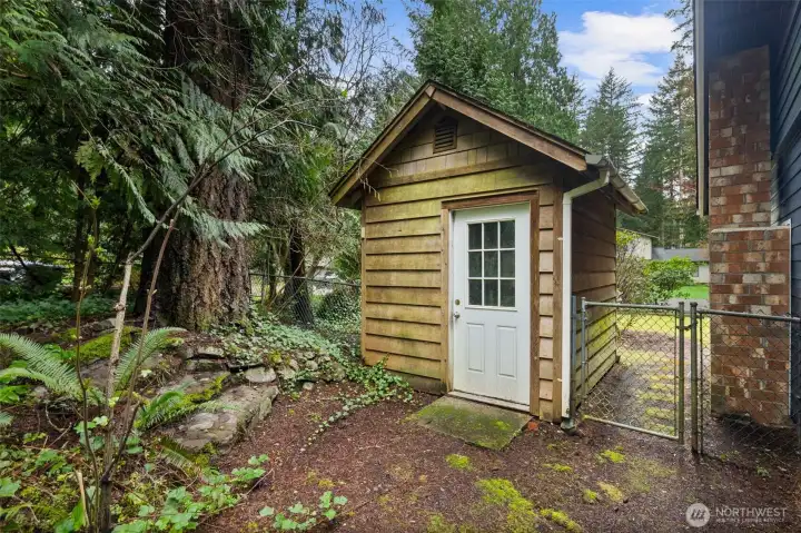 Convenient shed & storage accessed from backyard