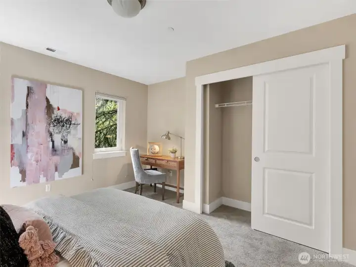 Generously sized bedroom with flexibility for guests, office space, or everyday living