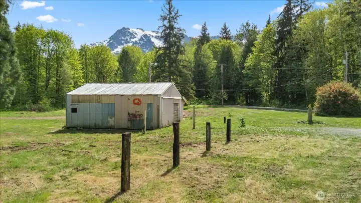 Trailer and vehicle digitally removed. Potentially even better views of Whitehorse Mountain with some tree thining.
