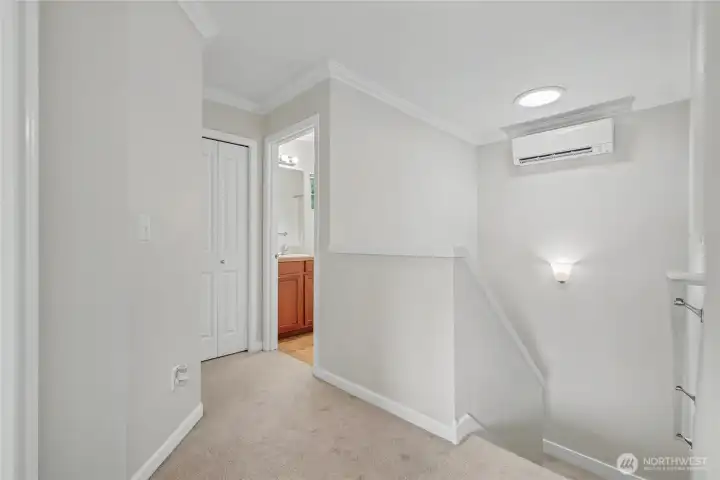Upstairs landing shot, handy and newer mini-split to keep you comfortable year-round.