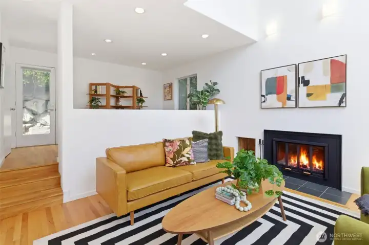Living with a second flex space raised above.