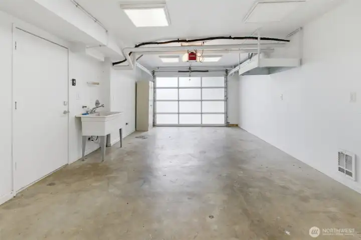 Extra deep basement for parking and or projects.
