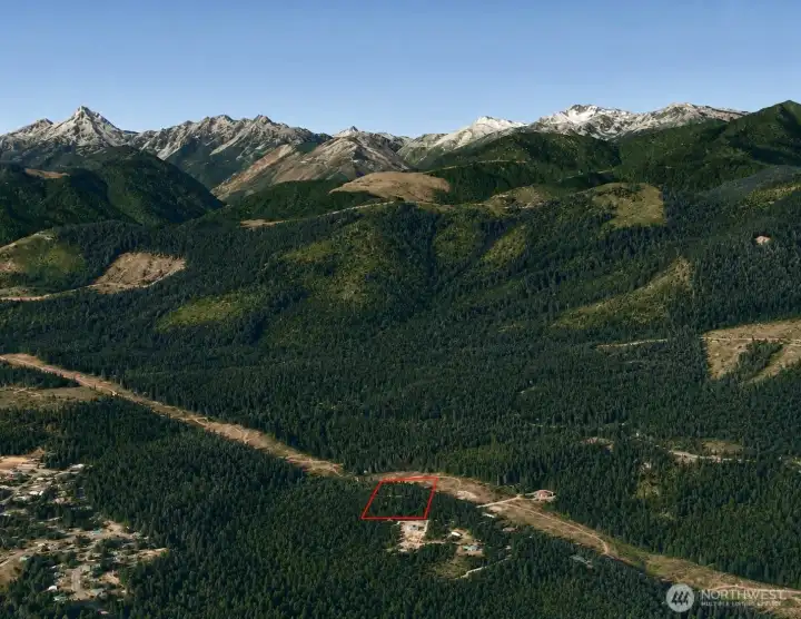 Overhead view with approximate boundaries in red. Overhead view with approximate boundaries in red.