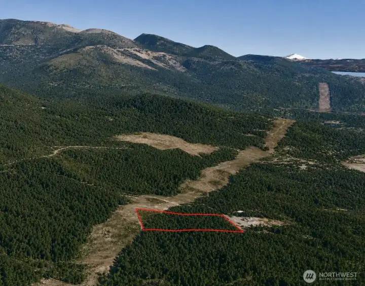 Overhead view with approximate boundaries in red. Overhead view with approximate boundaries in red.