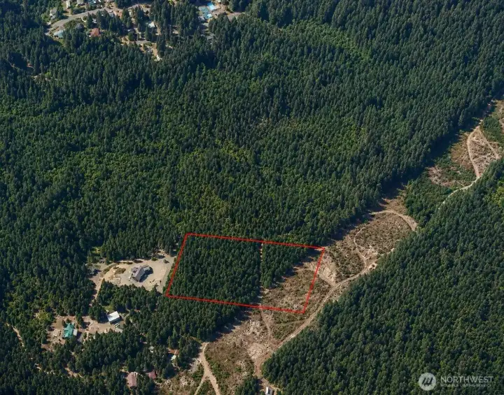 Overhead view with approximate boundaries in red. Overhead view with approximate boundaries in red.