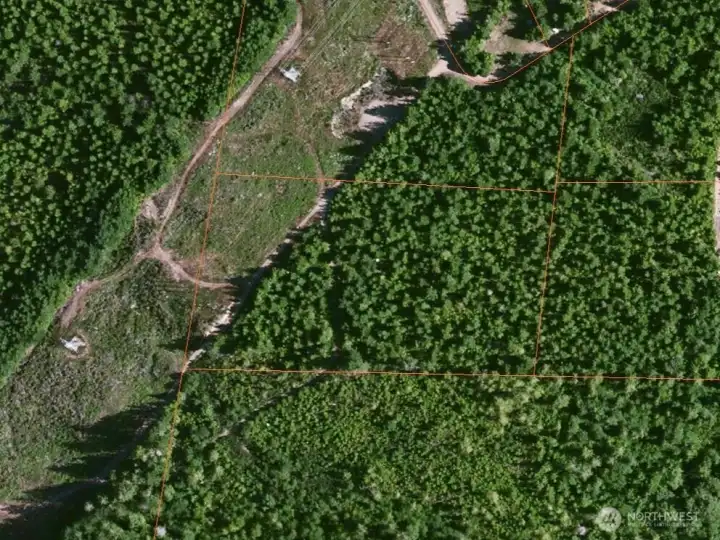 Overhead view with approximate boundaries in red. Overhead view with approximate boundaries in red.