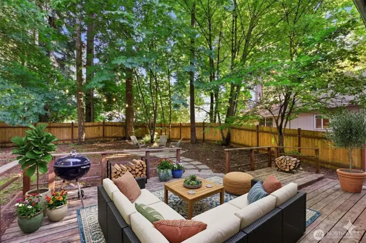 Back yard deck with virtual staging!