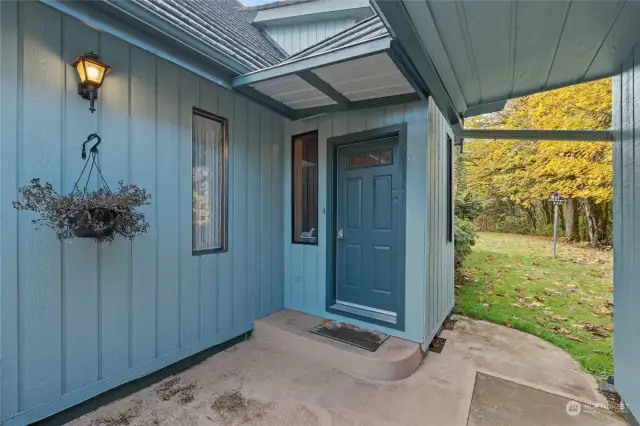 Front door entry to house