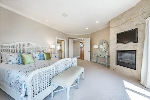 Fireplace and step out to the expansive deck