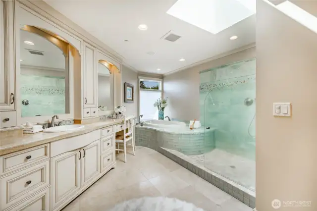 Onyx tile surround tub & step in shower